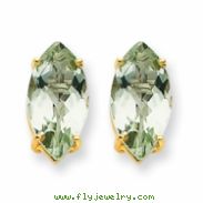 14k 12x6 Marquise Green Amethyst Earring