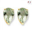 14k 12x8 Pear Green Amethyst Earring