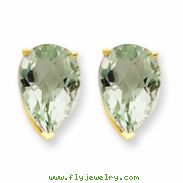 14k 12x8 Pear Green Amethyst Earring