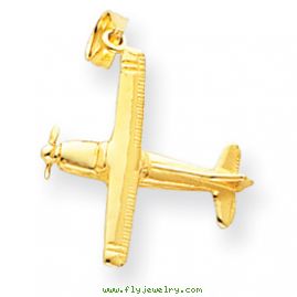 14k 3-D High-Wing Airplane Pendant