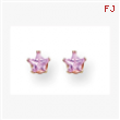 14K 4mm Pink Star CZ Earrings