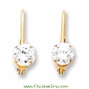 14k 5mm Cubic Zirconia leverback earring