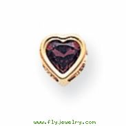 14k 5mm Heart Garnet bezel pendant