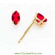 14k 5x2.5mm Marquise Ruby earring