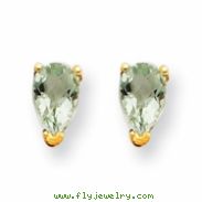 14k 5x3 Pear Green Amethyst Earring