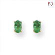 14k 5x3mm Oval Emerald Earrings