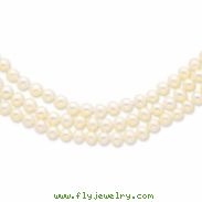 14k 6-6.5mm 3 Strand Cultured Pearl Necklace