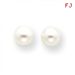 14k 6-6.5mm Button Cultured Pearl Stud Earrings