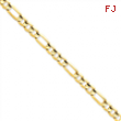 14k 6.75mm Concave Open Figaro Chain anklet