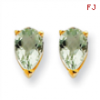 14k 6x4 Pear Green Amethyst Earring