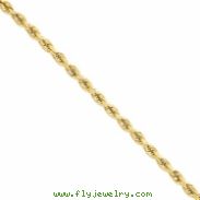 14k 7mm D/C Rope with Barrel Clasp Chain