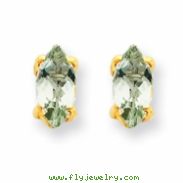 14k 7x3.5 Marquise Green Amethyst Earring