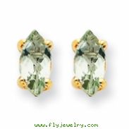 14k 7x3.5 Marquise Green Amethyst Earring