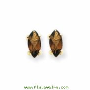 14k 7x3.5 Marquise Smokey Quartz Earring