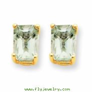 14k 7x5 Emerald Green Amethyst Earring