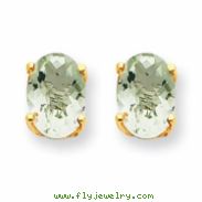 14k 7x5 Oval Green Amethyst Earring