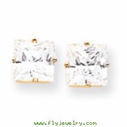 14k 8mm Princess Cut Cubic Zirconia earring