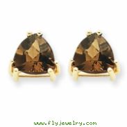 14k 8mm Trillion Smokey Quartz Earring