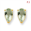 14k 8x5 Pear Green Amethyst Earring