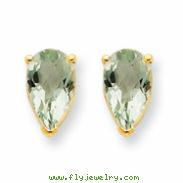 14k 8x5 Pear Green Amethyst Earring