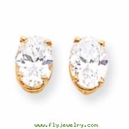 14k 8x6mm Oval Cubic Zirconia earring