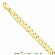 14k 9.25mm Hand-polished Fancy Link Chain bracelet