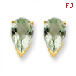 14k 9x6 Pear Green Amethyst Earring