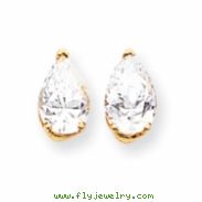 14k 9x6mm Pear Cubic Zirconia earring