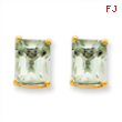 14k 9x7 Emerald Green Amethyst Earring