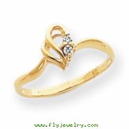 14k A Diamond heart ring