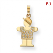 14k A Diamond kid pendant