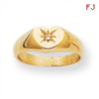 14k A Diamond signet ring
