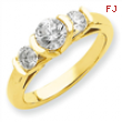 14k AA Diamond three stone ring