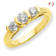 14k AA Diamond three stone ring