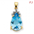14k Blue Topaz & Diamond Pendant