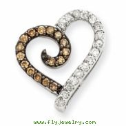 14K Champagne & Diamond Heart Pendant