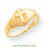 14k Childs Polished Cross Ring