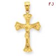 14K Crucifix with Hearts Pendant