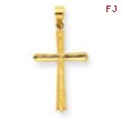 14K Diamond-cut Texture Cross Pendant