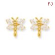 14k Dragonfly w/CZ Post Earrings