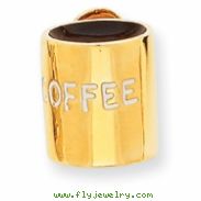 14k Enameled Coffee Cup Pendant