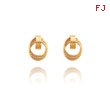 14K Fancy Open Oval Post Earrings