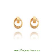 14K Fancy Open Oval Post Earrings