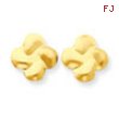 14k Flower w/CZ Leverback Earrings