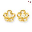 14k Flower w/CZ Post Earrings