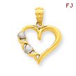 14K Gold  & Rhodium Heart Pendant