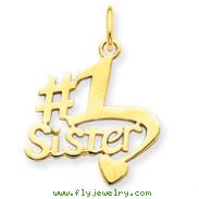 14K Gold  #1 Sister Pendant