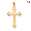 14K Gold  Budded Cross Pendant