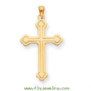 14K Gold  Budded Cross Pendant