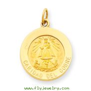 14K Gold  Caridad Del Cobre Medal Pendant